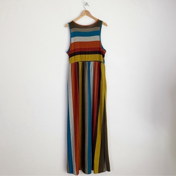 Egs California NWOT Sleeveless Striped Knit Empire Waist Maxi Dress w/Pockets - Picture 5 of 10